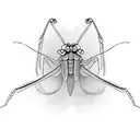 praying mantis horizontal tattoo design idea