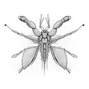 praying mantis horizontal tattoo design idea