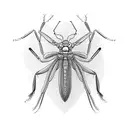 praying mantis horizontal tattoo design idea