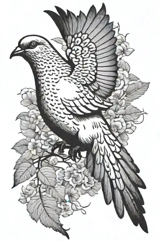 Silhouette of Dove flying from Flatbush Brooklyn  to New Jersey tattoo design idea