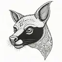 bat with lemur and angry kangaroo tattoo design idea