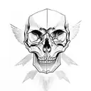 draw a skull with a crow  tattoo design idea