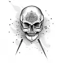 draw a skull with a crow  tattoo design idea