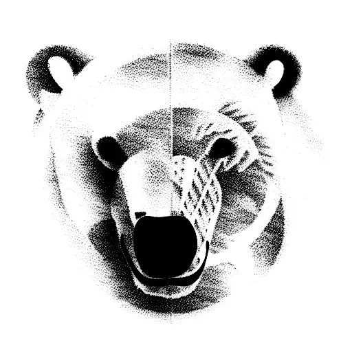 polar bear taking an ivf shot tattoo design idea