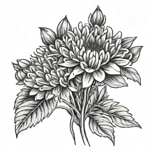 asters calendula officinalis muguet  tattoo design idea