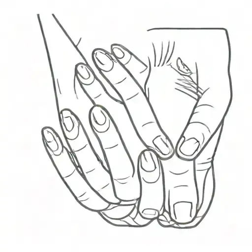baby hand and cat paw line tattoo tattoo design idea