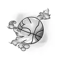 Anime basketball fusion tattoo design idea