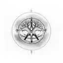 sephiroth cabala tree symbol with planets instead of circles including  tattoo design idea