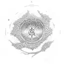 sephiroth cabala tree symbol with planets instead of circles including  tattoo design idea