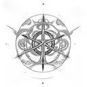 sephiroth cabala tree symbol with planets instead of circles including  tattoo design idea