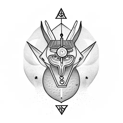 anubis, clock sand and compass tattoo design idea