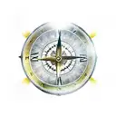 anubis, clock sand and compass tattoo design idea