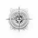 anubis, clock sand and compass tattoo design idea