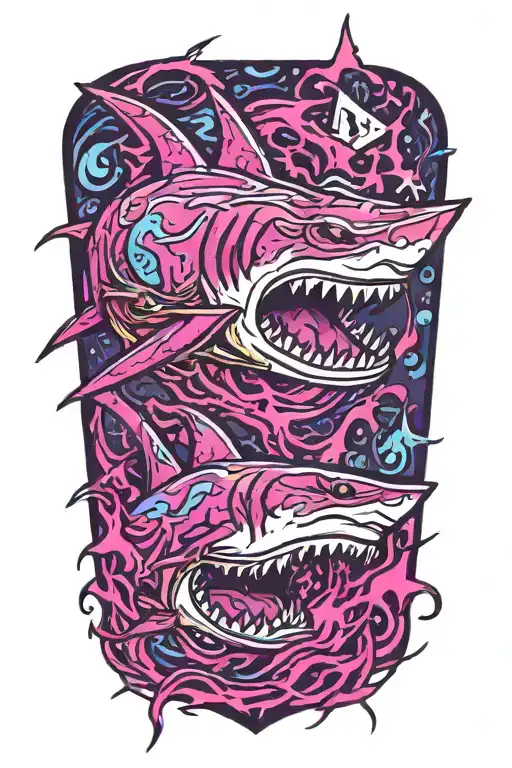 shark with lightning tattoo design idea