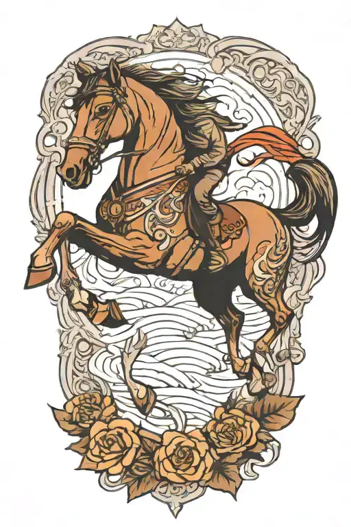 war horse tattoo design idea