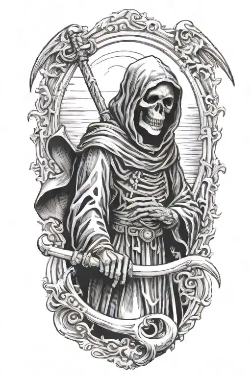 grim reaper death seal tattoo design idea