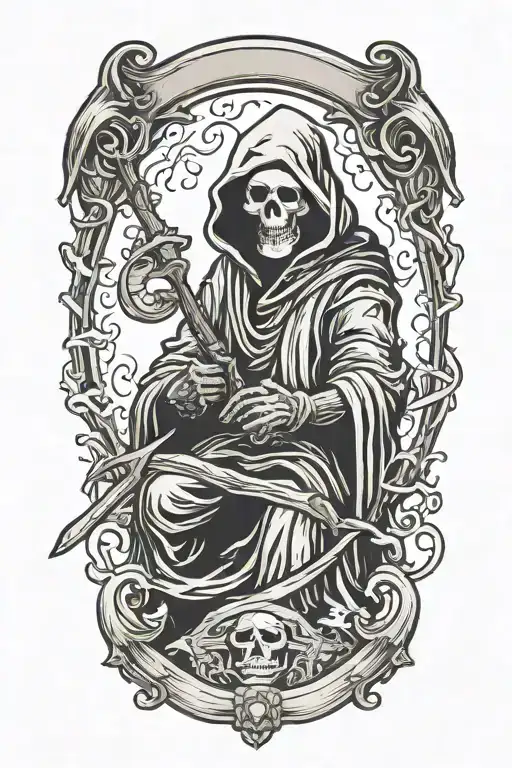 grim reaper death seal tattoo design idea