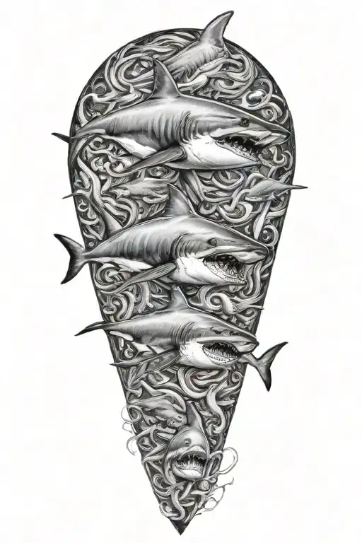 double headed shark tattoo design idea