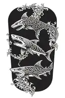 double headed shark tattoo design idea