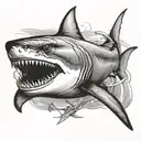 badass shark tattoo design idea