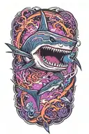 shark with lightning tattoo design idea