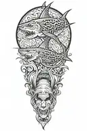 double headed shark tattoo design idea