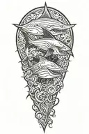 double headed shark tattoo design idea