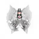 Beyonce Renaissance bee outfit small tattoo design idea