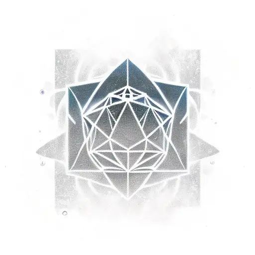 cube metatron avec deco autour tattoo design idea