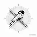 Swallow Bird map tattoo design idea