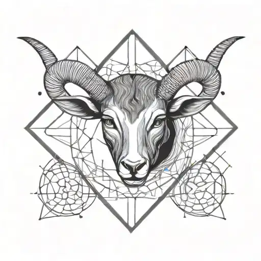 baby face with aries constelation moon sun tattoo design idea