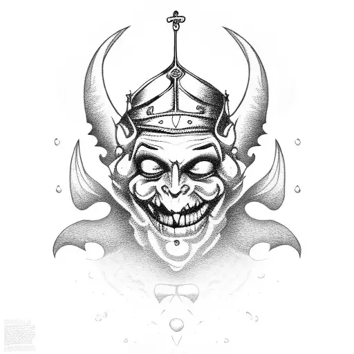 Court jester with a gothic twist tattoo design idea