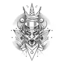 gothic style jester tattoo design idea