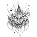 gothic style jester tattoo design idea