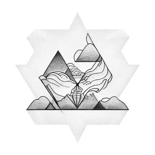 triangle and family tattoo design idea
