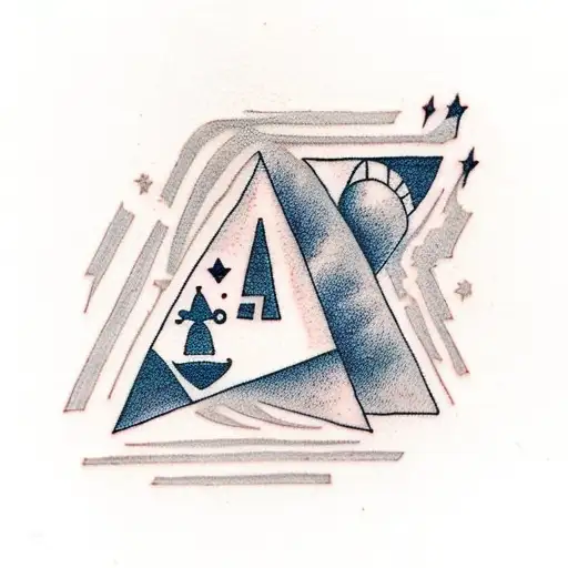 triangle and family simple tattoo design idea