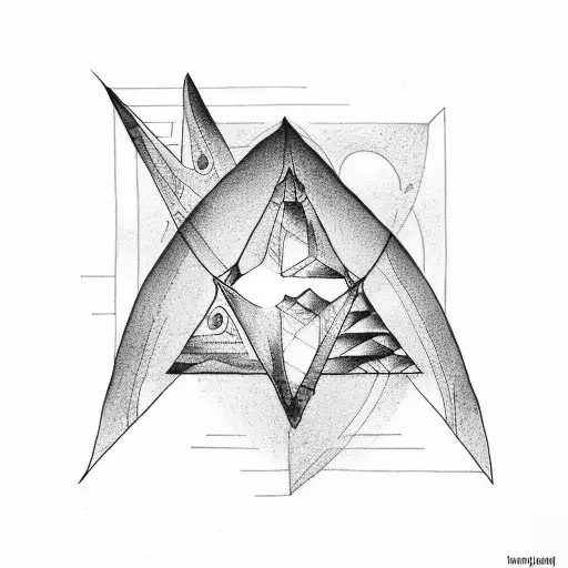 triangle and family simple tattoo design idea