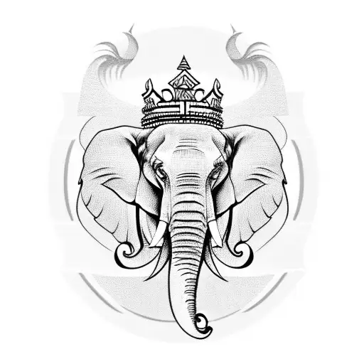king chola with elephant tattoo design idea