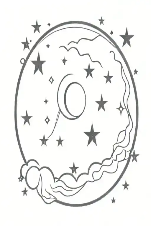 Full Moon and Stars tattoo design idea