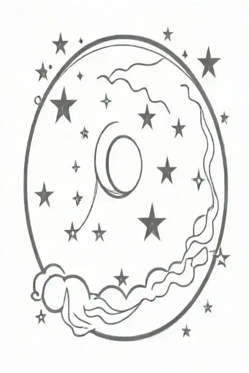 Full Moon and Stars tattoo design idea