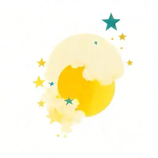 Full Moon and Stars tattoo design idea