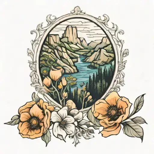 poppies and Yosemite  tattoo design idea