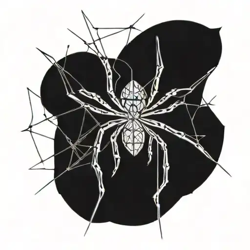 spider balance mixed with yin tattoo design idea