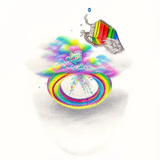 tequila and rainbow tattoo design idea