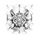 A firefighter holding a shield with a Viking warrior design tattoo design idea