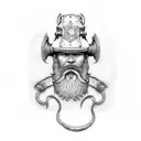 A firefighter with a Viking warrior design tattoo design idea