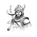 A firefighter with a Viking warrior design tattoo design idea
