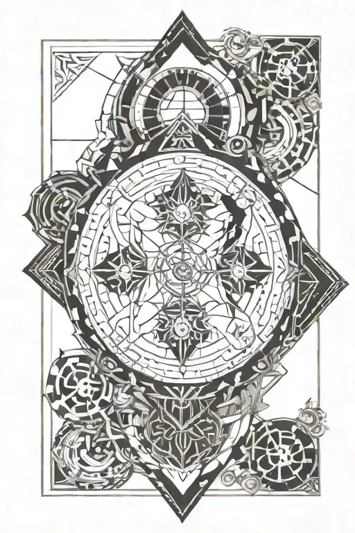 guild wars ascension symbols incorporated into the design tattoo design idea