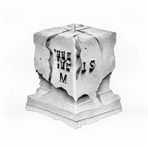 gravestone with the word mus and 1996 inside  tattoo design idea