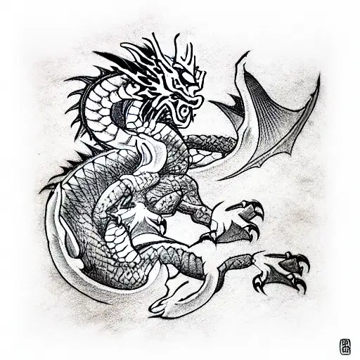 Dragon, skyrim tattoo design idea